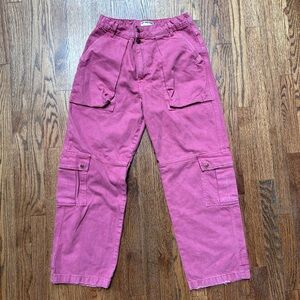 We the Free Free People dark pink cargo pants size 28